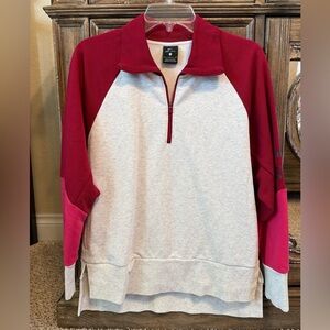 Nike Dri-Fit quarter zip sweatshirt jacket pink grey casual athleisure exercise